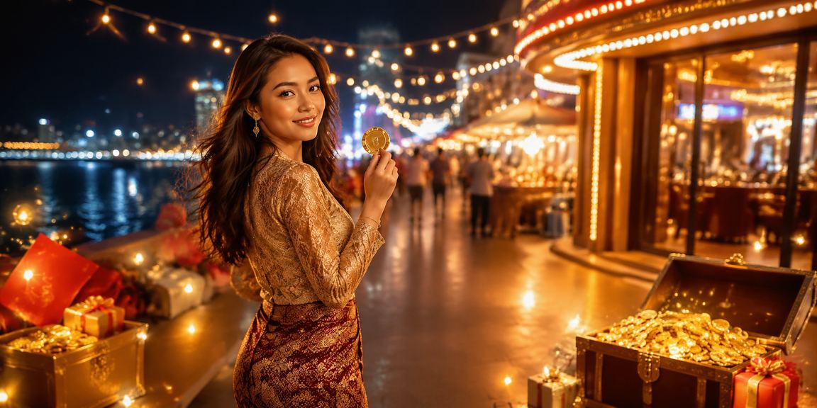 Malaysian-style lottery bonus red envelope set against a local festive backdrop